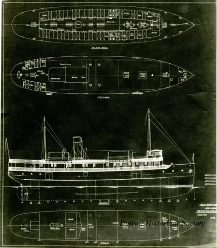 Drawing, Technical - Passenger & Freight Stmr.
[Hull #104]