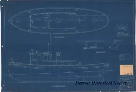 Blueprint - 40 Foot Steel Work Launch,
Profile and Deck