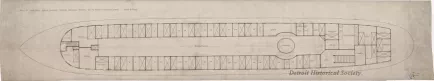 Drawing, Technical - Plan of Spar Deck, F.&P.M. Steamers,
Showing Additional Capacity Due to 36 Feet 8 Inch Increased Length