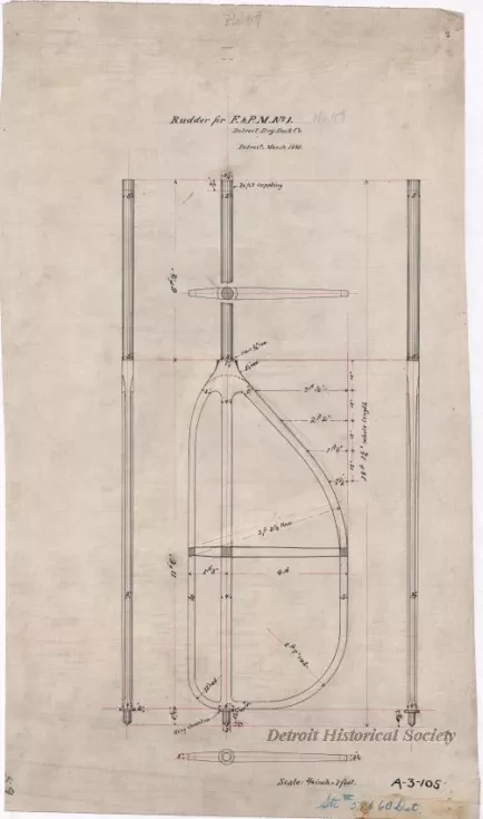 Drawing, Technical - Rudder for F.&P.M. No. 1