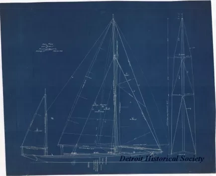 Blueprint - Sail Plan of Yacht Trident