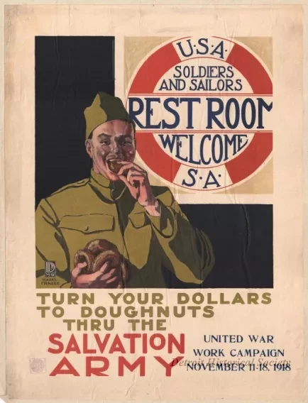 Poster - Turn Your Dollars to Doughnuts Thru the Salvation Army