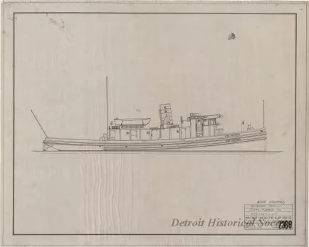 Drawing, Technical - Alice Stafford, Outboard Profile,
Steel Harbor Tug, 78' 6" x 22' 0" x 12' 9"
