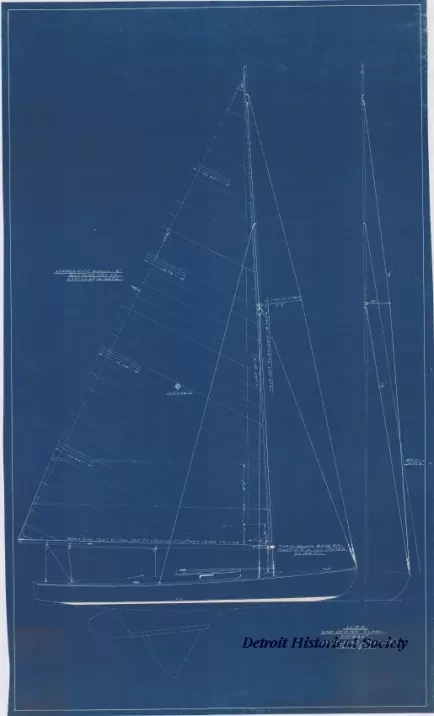 Blueprint - I.L.Y.A. [Inter-Lake Yachting Association] One Design Class Catboat