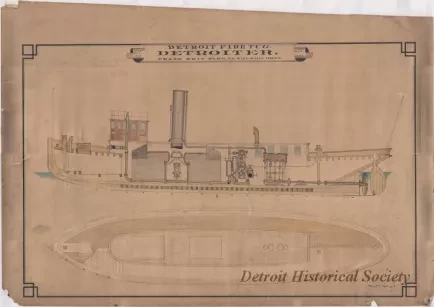 Drawing, Technical - Detroit Fire Tug, Detroiter