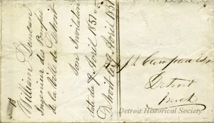 Letter - Letter from William Duncan to Joseph Campau