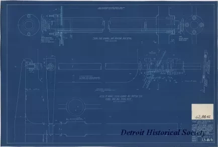 Blueprint - 40 Foot Steel Work Launch, 
Rudder Stock-Carrier-Stuffing Box-Rudder Shoe & Stern Post
for U. S. Lake Survey Office, Detroit, Michigan