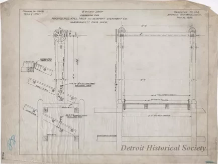 Drawing, Technical - 3/4" Wharf Drop Proposed for 
Providence, Fall River and Newport Steamboat Co.,
Narragansett Pier Dock