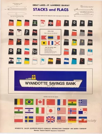 Poster - Great Lakes - St. Lawrence Seaway,
Stacks and Flags