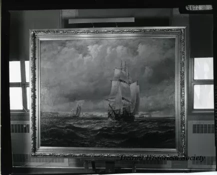 Print, Photographic - Off Sleeping Bear Point 'Old Zack Chandler' - Photo of Robert Hopkin Painting 'Off Sleeping Bear Point 'Old Zack Chandler
