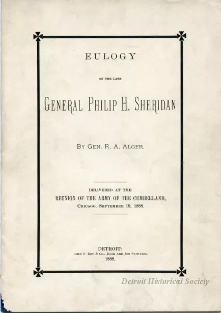 Speech - Eulogy on the late General Philip H. Sheridan