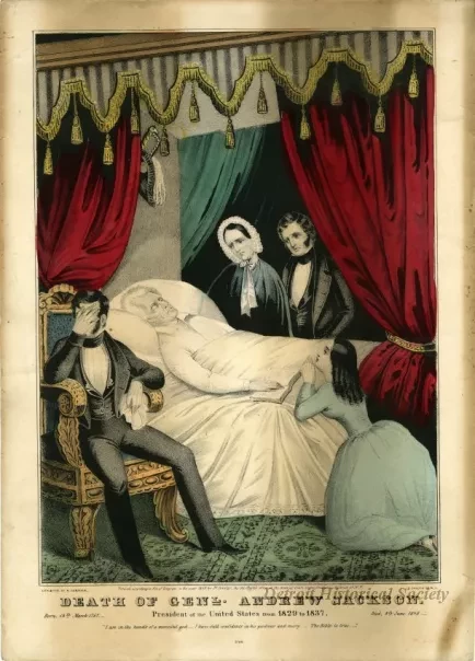 Lithograph - Death of Genl. Andrew Jackson