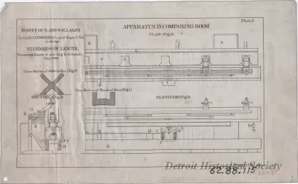 Drawing, Technical - Survey of N. and N.W. Lakes, 
Standards of Length
