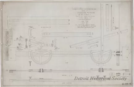 Drawing, Technical - Survey of Northern and Northwestern Lakes,
Design of Intersection Protractor