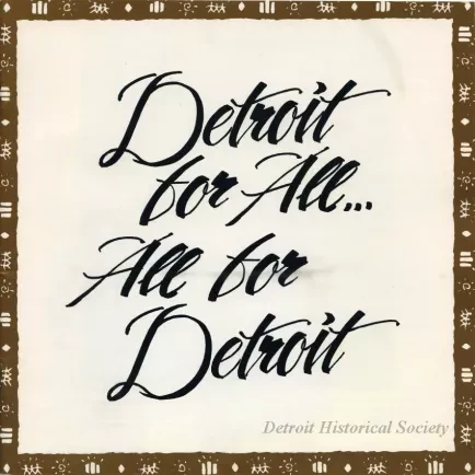 Program - Detroit for All...All for Detroit