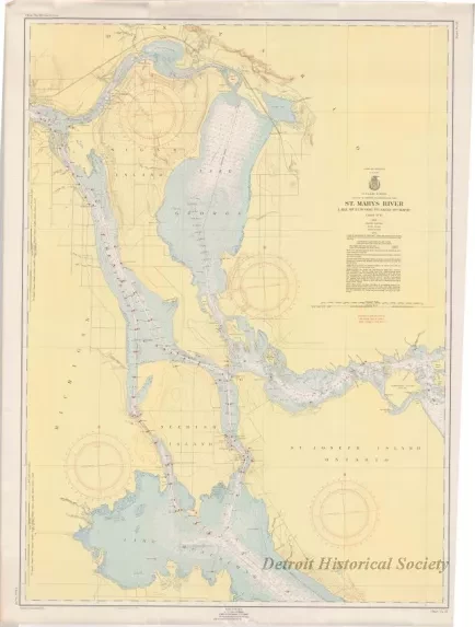 Chart, Navigational - St. Mary's River,
Lake Munuscong to Sault Ste. Marie