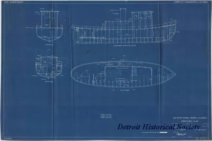 Blueprint - 40 Foot Steel Work Launch,
Structural Plan
