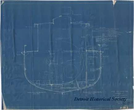 Blueprint - Steel Hull Screw Tug, Engineer, N.Y.,
for New York Harbor, N.Y.,
Midship Section