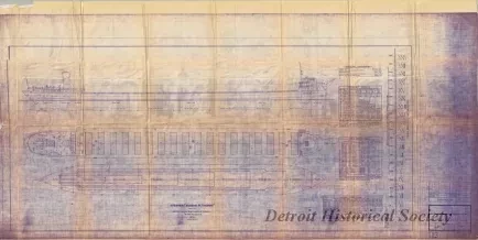 Blueprint - Steamer Eugene P. Thomas,
Outboard Profile & Capacity Plan