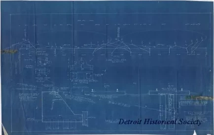 Blueprint - Proposed Method of Reinforcing Michigan Central Ry. [Railway] 
Dock for Mooring D&C Boats