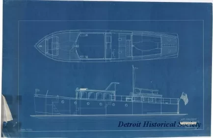 Blueprint - 50' Cruiser, Designed and Built for ----- by Gar Wood, Algonac, Mich.