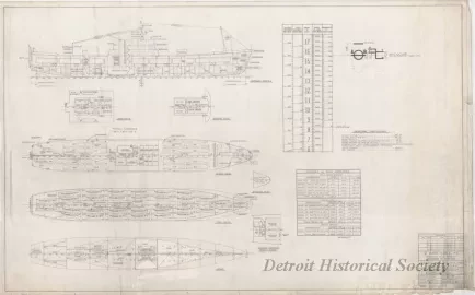 Drawing, Technical - Sea-Land Service, Inc.
MV [Motor Vessel] New Yorker, General Arrangement and Capacity Plan