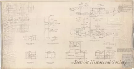 Drawing, Technical - Maryland Port Authority,
Self-Propelled Oil Recovery Barge -
General Arrangement, Structural Sections