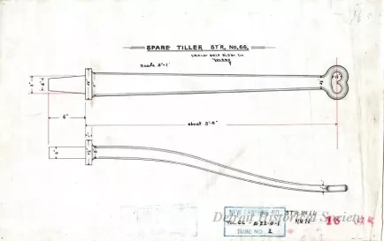 Drawing, Technical - Spare Tiller,
Str. [Steamer] No. 66
