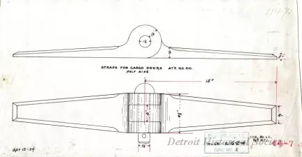 Drawing, Technical - Straps for Cargo Doors,
Str. [Steamer] No. 66