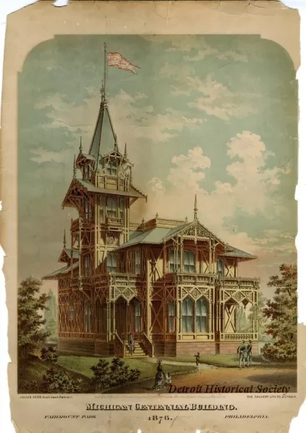 Lithograph - Michigan Centennial Building