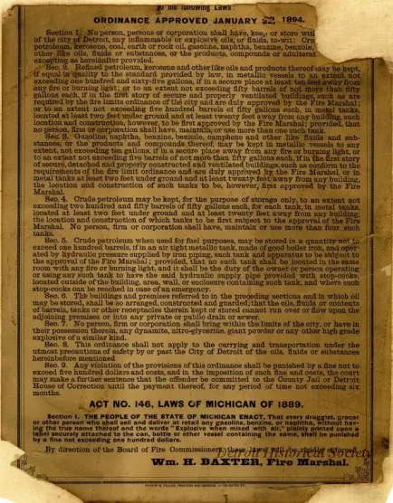 Poster - Inflammable Goods, Oils, Etc.
