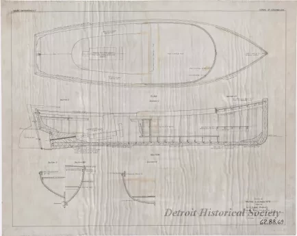 Drawing, Technical - Design of Motor Launch No. 8 for the U. S. Lake Survey