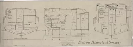 Drawing, Technical - Construction Plan, 36 Ft. Sport Cruiser - 
Cabin Detail, Port Side