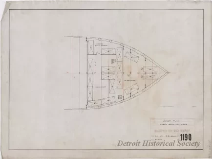 Drawing, Technical - Joiner Plan, 
Crew's Quarters For'd.