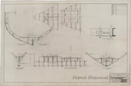 Drawing, Technical - Main Engine Foundation, Fire Tug
[Hull No. 75]