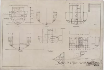 Drawing, Technical - Bulkheads for Fire Boat
[Hull No. 75]