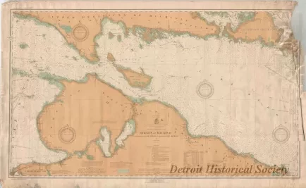 Chart, Navigational - Straits of Mackinac,
From Presque Isle, Lake Huron to Charlevoix, Lake Michigan
