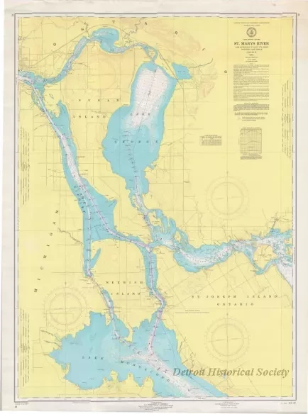 Chart, Navigational - St. Mary's River,
Lake Munuscong to Sault Ste. Marie Including Lake George