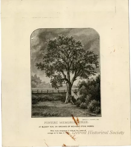 Etching - Pontiac Memorial Tree
