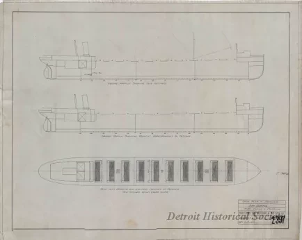 Drawing, Technical - Deck Plan & Profiles,
Str. Jupiter, Strs. Venus & Neptune