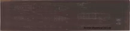 Blueprint - Aircraft Training Vessel, IX-64 (Ex. Seeandbee), 
General Arrangement of Decks and Inboard Profile