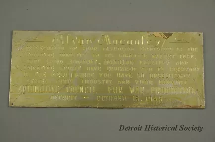 Plaque, Award
