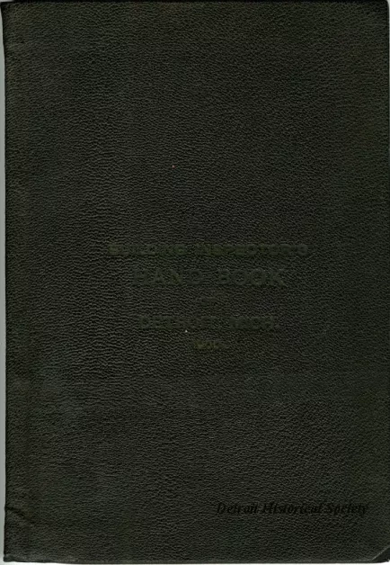 Book - Building Inspector's Handbook of Detroit, Mich. 1900