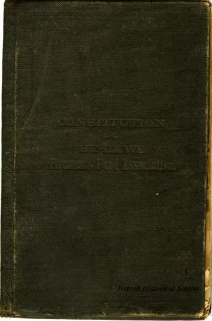 Constitution - Constitution and By-Laws, Firemen's Fund Association