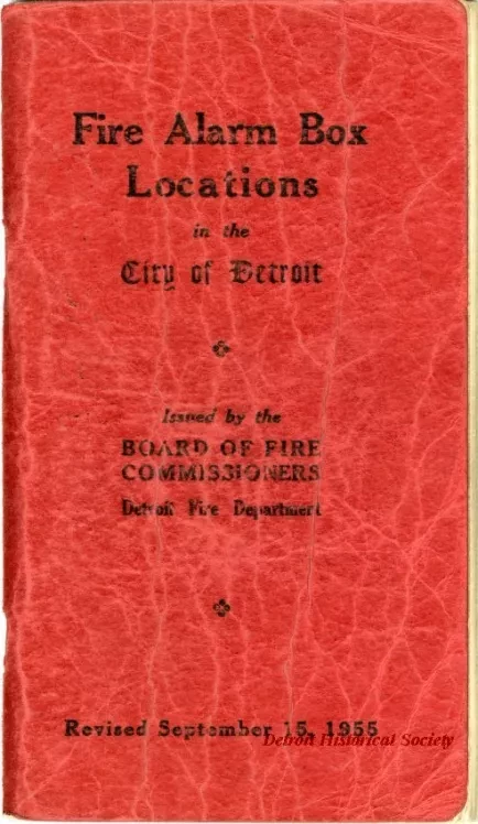 Booklet - Fire Alarm Box Locations in the City of Detroit