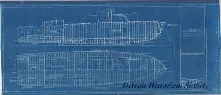 Blueprint - 63 Ft. Aircraft Rescue Boat - Mark 3, 
Framing Plan and Profile