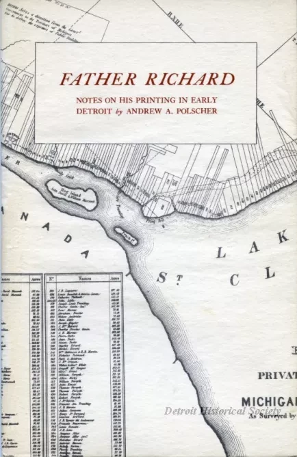 Booklet - Father Richard, Notes on his printing in early Detroit
