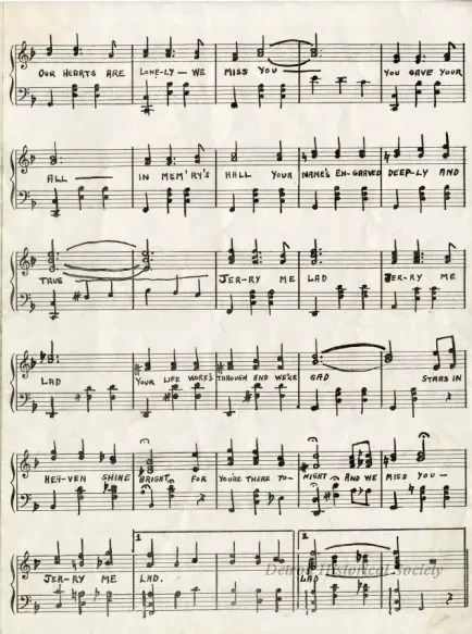 Music, Sheet - "Jerry" Me Lad