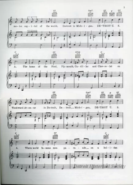 Music, Sheet - Detroit U.S.A.