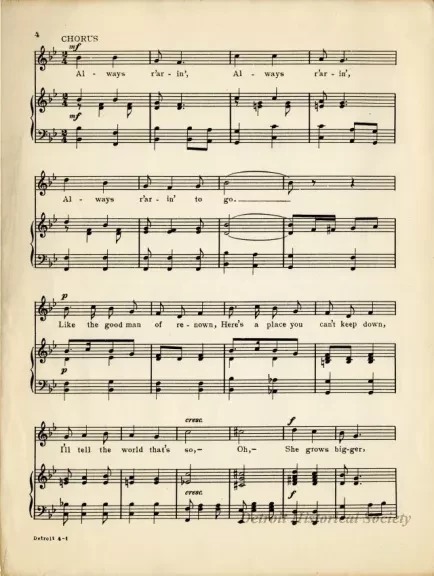 Music, Sheet - Detroit: Always R'arin' To Go